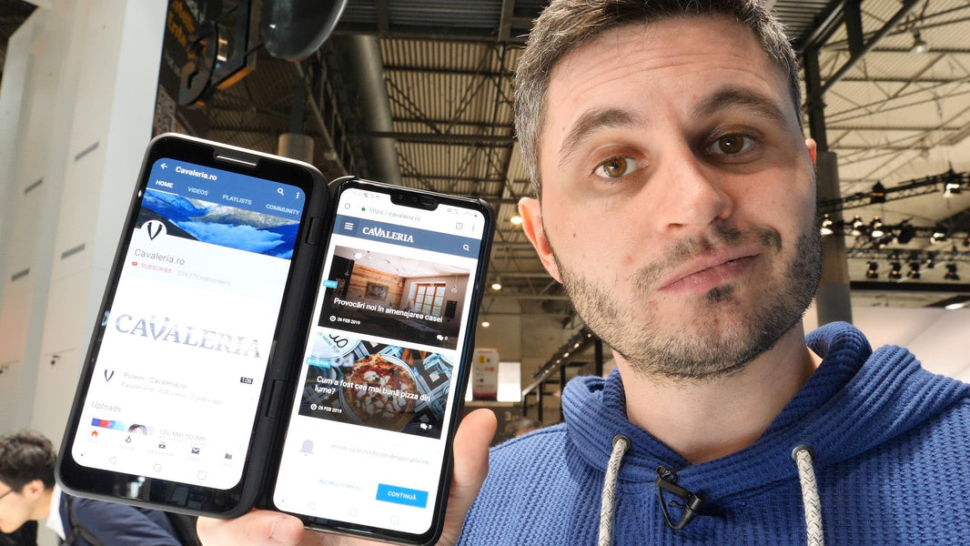 DOUĂ ECRANE PE LG V50