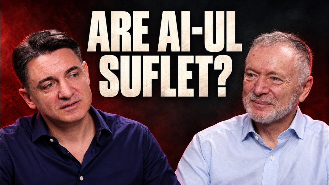 George Buhnici și George Haber în studioul IGDLCC, într-o discuție despre inteligență artificială, Silicon Valley și viitorul spitalelor