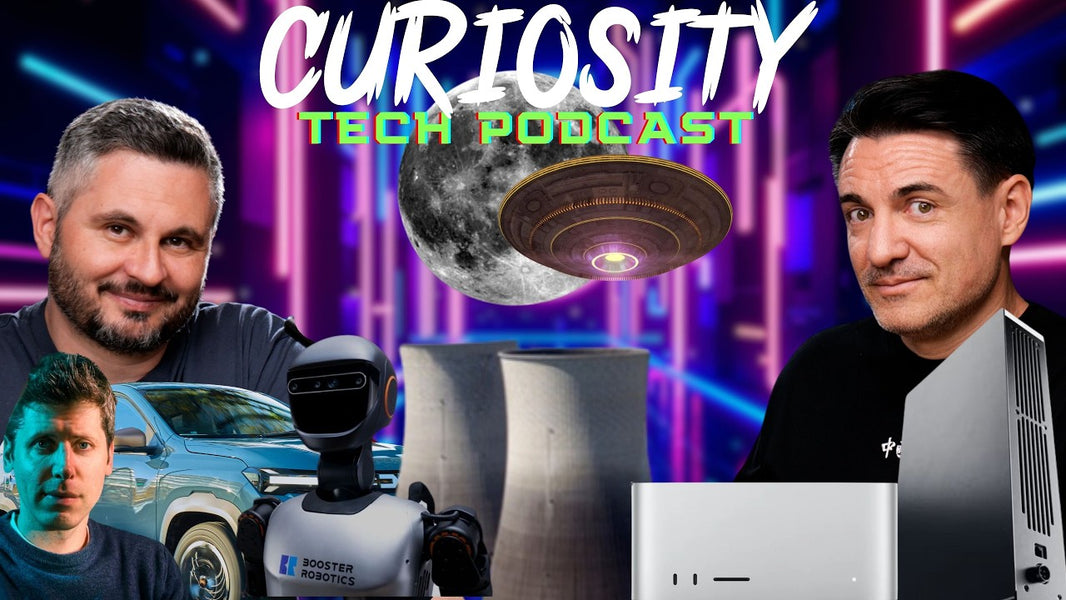 George Buhnici și Radu în studioul #CURIOSITY 347, discutând despre scumpirea curentului, reclamele din ChatGPT și pauza de producție de la Dacia Mioveni