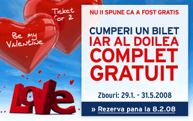 "LOVE" - îţi aduce bilete gratis de avion
